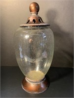 BUBBLE GLASS JAR 15 IN