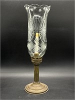 VTG/ATQ Beautiful Crystal Hurricane Candle Lamp