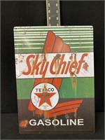 Sky Chief Gasoline Metal Sign