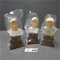 (3) 1963 Hall of Fame Baseball Bust Statues