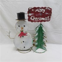 Christmas Decoration - Metal - Hand painted /rust