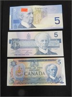3 - Can $5 bills
