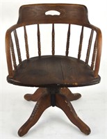 ANTIQUE ARTS & CRAFTS OAK DESK CHAIR