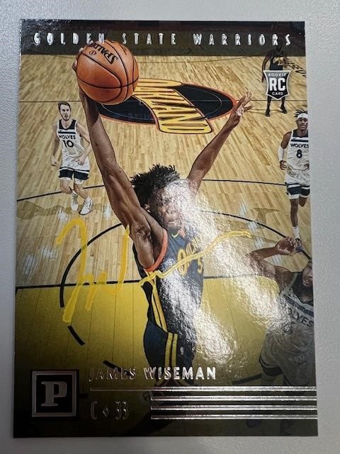 Warriors James Wiseman Signed Card with COA