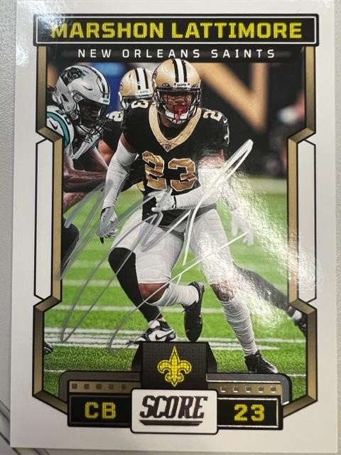 Saints Marshon Lattimore Signed Card COA