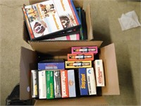 2 BOX LOTS - CD'S,  VHS TAPES
