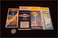 Lot of 4 1960's Sunoco Gas & Oil Travel Maps