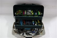 FLAMBEAU TACKLE BOX WITH LURES & REEL ETC