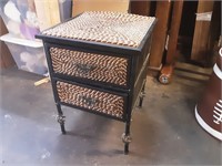 Small Wicker Top Metal Stand