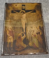 The Crucifixion of Christ Painting on Tin