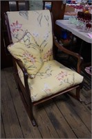 Yellow Upholstered Rocking Chair w/Pillow