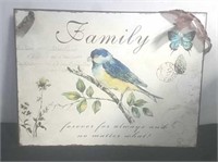 13.75 X 10.5-in metal family sign