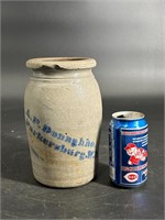 1/2 GALLON AP DONAGHHO STONEWARE JAR PARKERSBURG