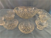 Punch Bowl & Clear Cut Glass