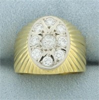 Italian Diamond Bulls Eye Target Design Ring in 18