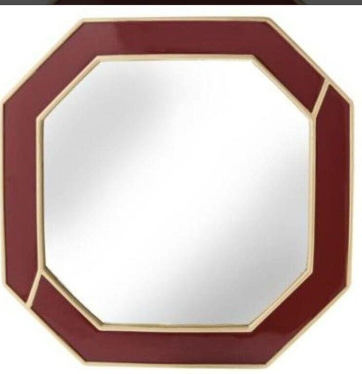 Mirror NATE BERKUS Red-Framed 15.5" x 15.5" x .63"