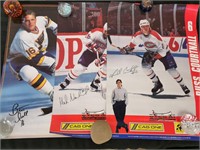 Three signed NHL Hockey Posters: Hull, Court all,
