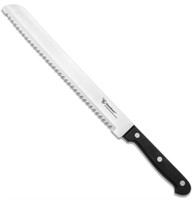 10 inch Bread Knife Serrated Knife Wave Edge Black