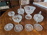 Pinwheel Crystal Bowls & Coasters