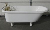 Cast Iron Claw-Foot Bath Tub w/ 3-Valve Diverter