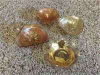 Four Piece Set of Carnival Glass