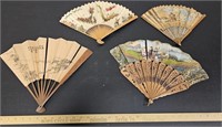 (4) Old Hand Fans- As Found
