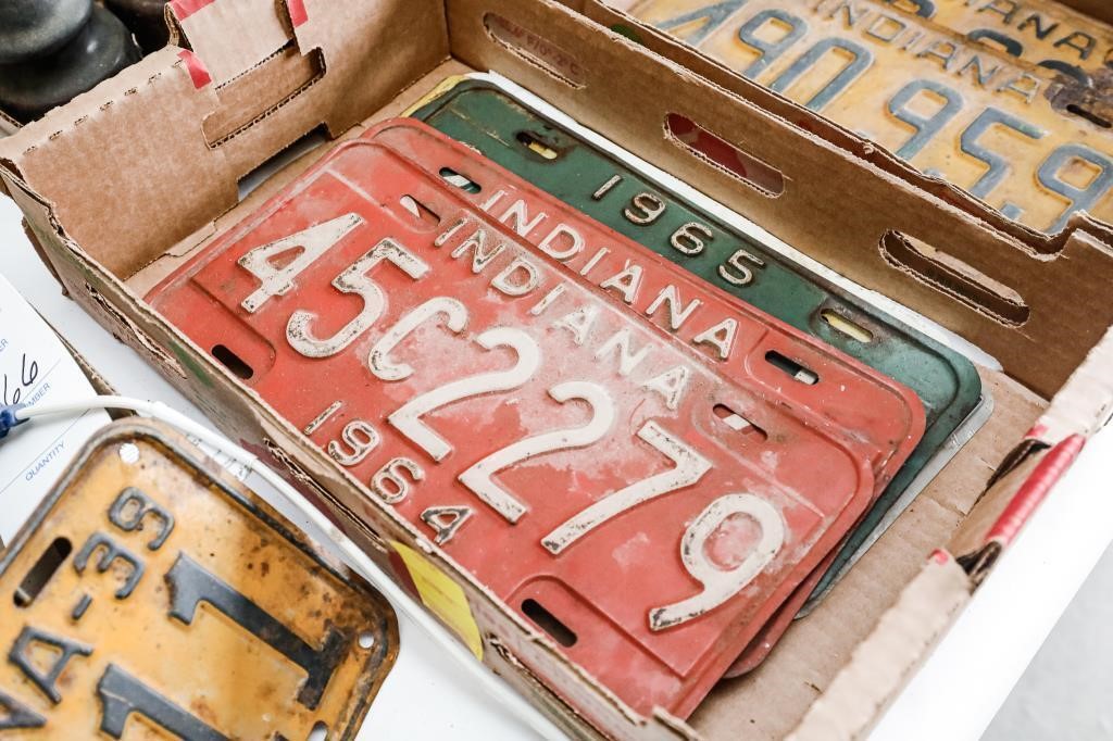 (6) 1960s License Plates, Indiana State Police