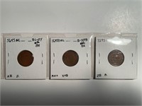 3 LINCOLN CENTS 1924 XF, 1926 AU, AND 1928-D XF