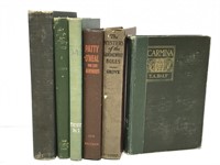 Vintage library decor hardcover book collection
