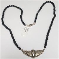 $240 Silver Black Onyx 16" Necklace
