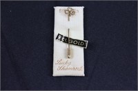 Lucky Shamrock 9K Gold Stick Pin - 0.8g