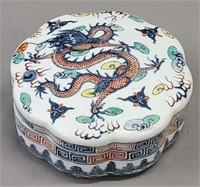 Chinese Porcelain Dragon Covered Box