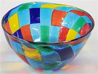 Murano Art Glass Bowl; Artist Signed