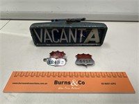 Vintage TAXI Meter & 2 Driver Badges