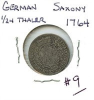 German State 1764 Saxony 1/24th Thaler