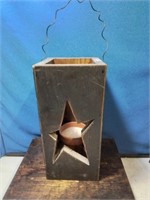 Wooden hanging candle lantern