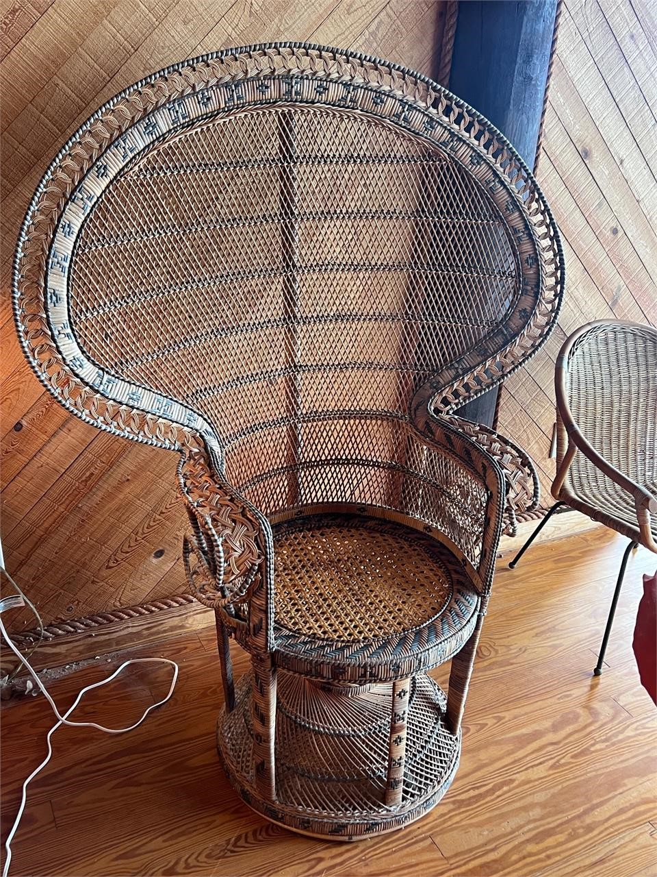 Emmanuelle style Wicker Rattan Peacock Chair