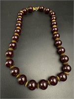 Vintage Bakelite Necklace, Cherry Red