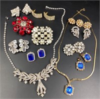 Vintage rhinestone jewelry lot