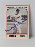 Mickey Vernon Autograph Baseball Card