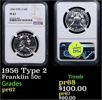 Proof NGC 1956 Type 2 Franklin Half Dollar 50c Gra