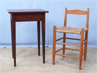Reproduction Cherry Table and Oak Chair