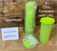Tupperware 4 pc Tumbler Set w. Lids