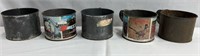 5 Vintage Metal Cups W/ Handles