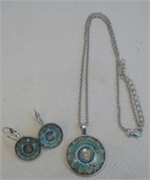 Mandala Flower Necklace & Earrings