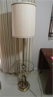 Brass Table Floor Lamp w/Shade 60" tall