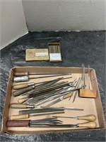 Flat of files, Heller assorted needle files & more