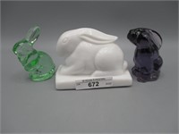 3 Fenton rabbits as shown