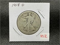 1918-D WALKING LIBERTY HALF DOLLAR
