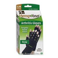 S/M Hemp Fibers Arthiritis Black Gloves